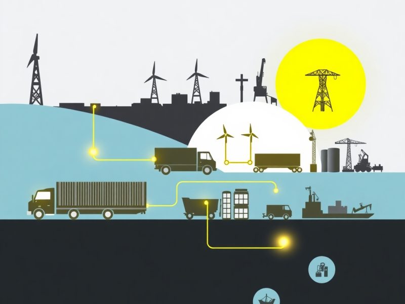 S&C_"A visually balanced design showing solar panels and wind turbines seamlessly connected to a traditional power plant, with energy waves flowing between them. Include a glowing icon of the sun rising over Bangladesh’s map to symbolize renewable integration locally."